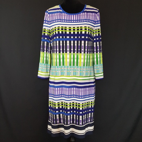 Eliza J Print Geometic A-Line Shift Dress Sz… - Picture 2 of 8